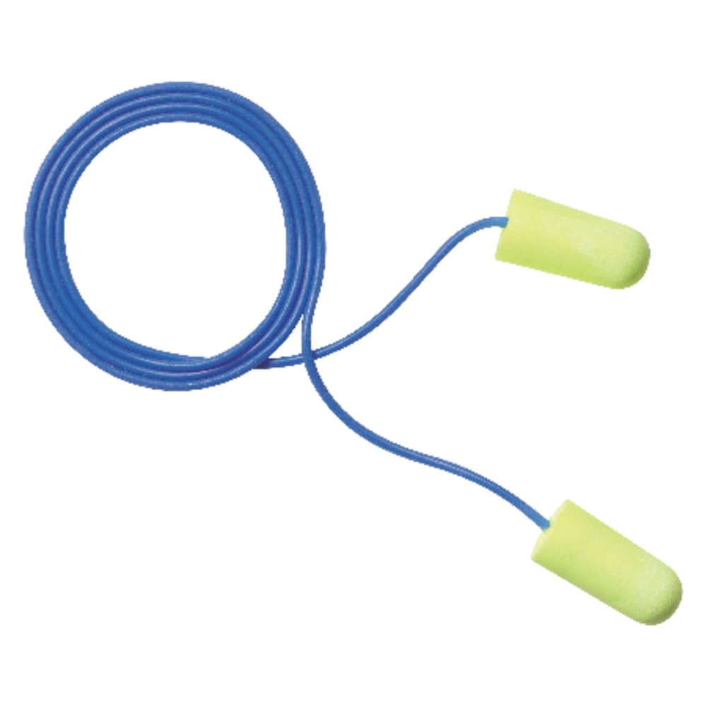 3M soft Yellow Neons Corded Earplugs - Noise Protection - Yellow - Comfortable, Disposable, Corded, Noise Reduction - 2/Pair - 1 Box MPN:3111250