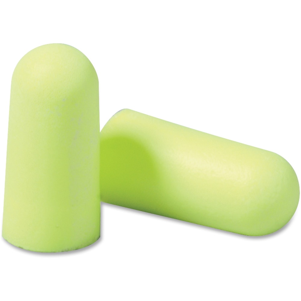 E-A-R Noise Protection Polyurethane Foam Disposable Uncorded Earplugs, Neon Yellow, Box Of 200 Earplugs MPN:3121250