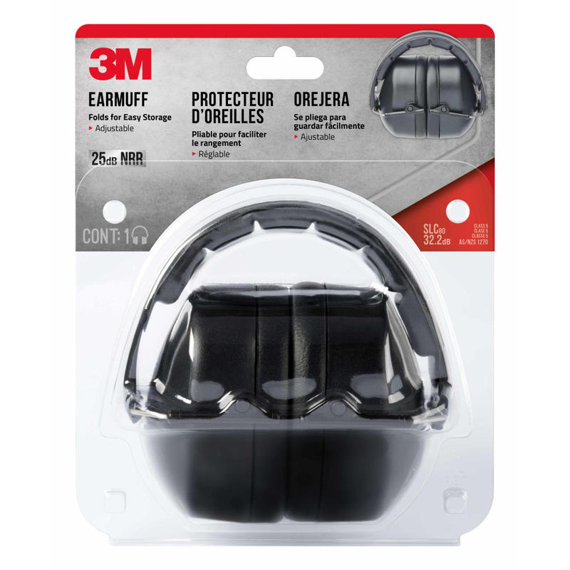3M Folding Earmuff, 90563H1-DC, Black MPN:90563H1-DC