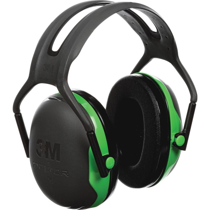 Peltor Over-the-Head Earmuffs, Black/Green MPN:X1A