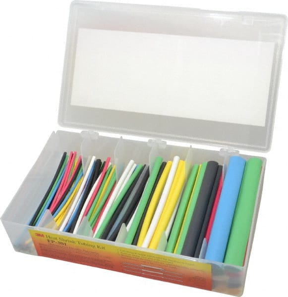 133 Piece, Black, Blue, Clear, Green, Red, White and Yellow, Heat Shrink Electrical Tubing Kit MPN:7000031588