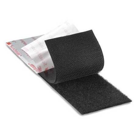 Reclosable Fastener, Rubber Adhesive, 150 ft, 5/8 in W, Black, 4 PK MPN:SJ3518FR