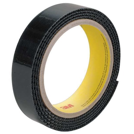 Reclosable Fastener, Rubber Adhesive, 150 ft, 1 in Wd, Black, 3 PK MPN:SJ3519FR
