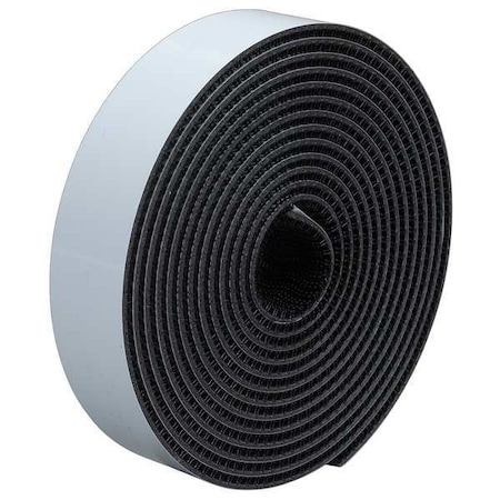 Reclosable Fastener, Rubber Adhesive, 150 ft, 3/4 in W, Black, 2 PK MPN:SJ3540