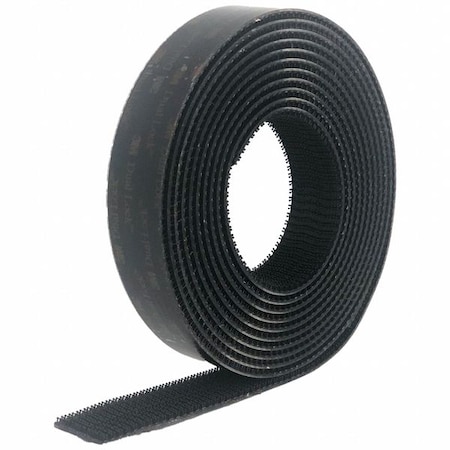 Hook-and-Loop Fastener, Acrylic, 30 ft, 1/2 in W, Black MPN:SJ3550CF