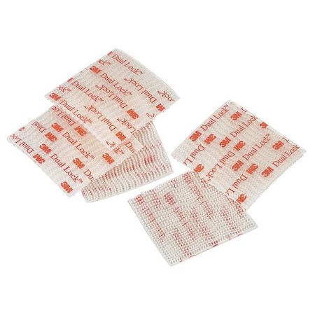 Reclosable Fastener Shape, Square, Acrylic Adhesive, 1 in, 1 in W, Clear, 100 PK MPN:SJ3560