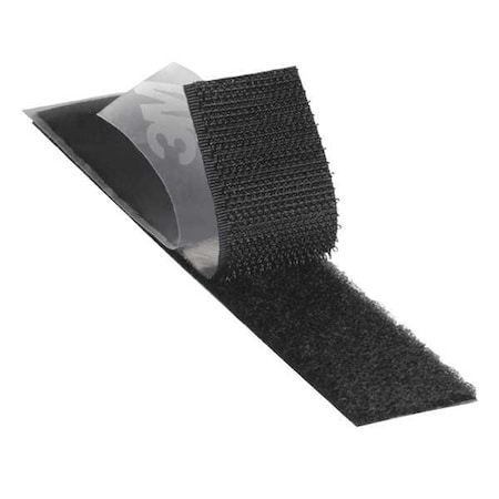 Reclosable Fastener, Acrylic Adhesive, 150 ft, 1 in W, Black MPN:SJ3572