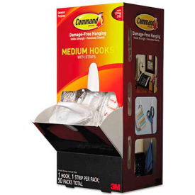 Command™ General Purpose Designer Hooks Plastic White 3 lb Capacity 50 Hooks & 50 Strips 17081CABPK