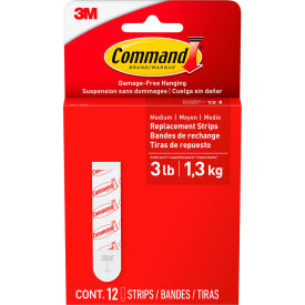 3M™ Command™ 17021-12ESF Foam Replacement Strips Medium White 7100278522 - Pkg Qty 32