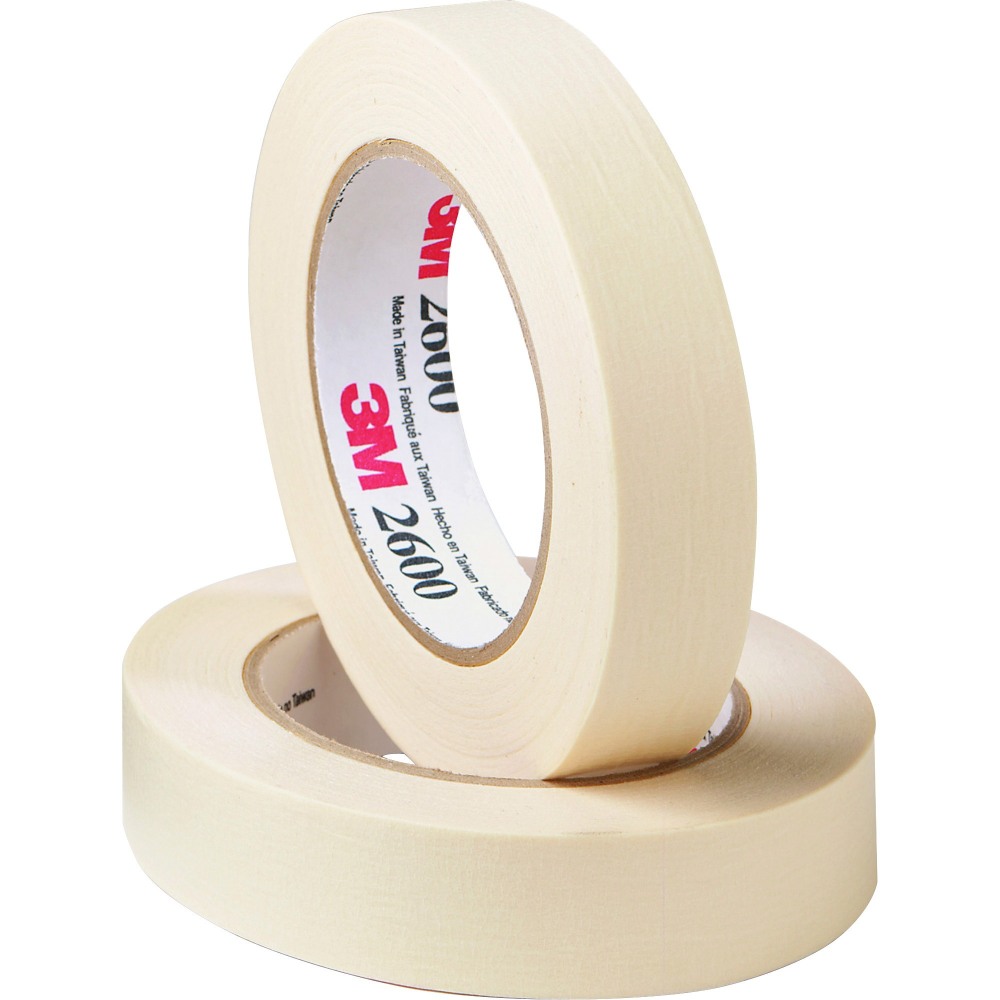 Highland Economy Masking Tape - 60 yd x 1inx 4.4 mil Thickness - 3in Core - Tan - Rubber Backing - - 260024A MPN:260024A