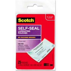 Scotch® Self-Sealing Laminating Pouches 9.5 mil 2 7/16 x 3 7/8 Business Card Size 25 LS851G