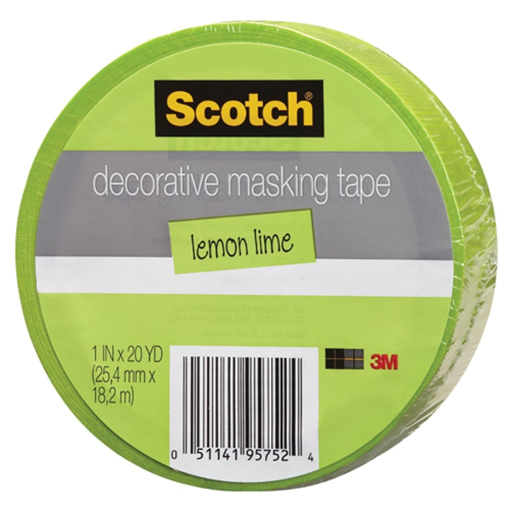 Scotch Decorative Masking Tape, 15/16in x 27 3/10 Yd., Green MPN:3437-GRN