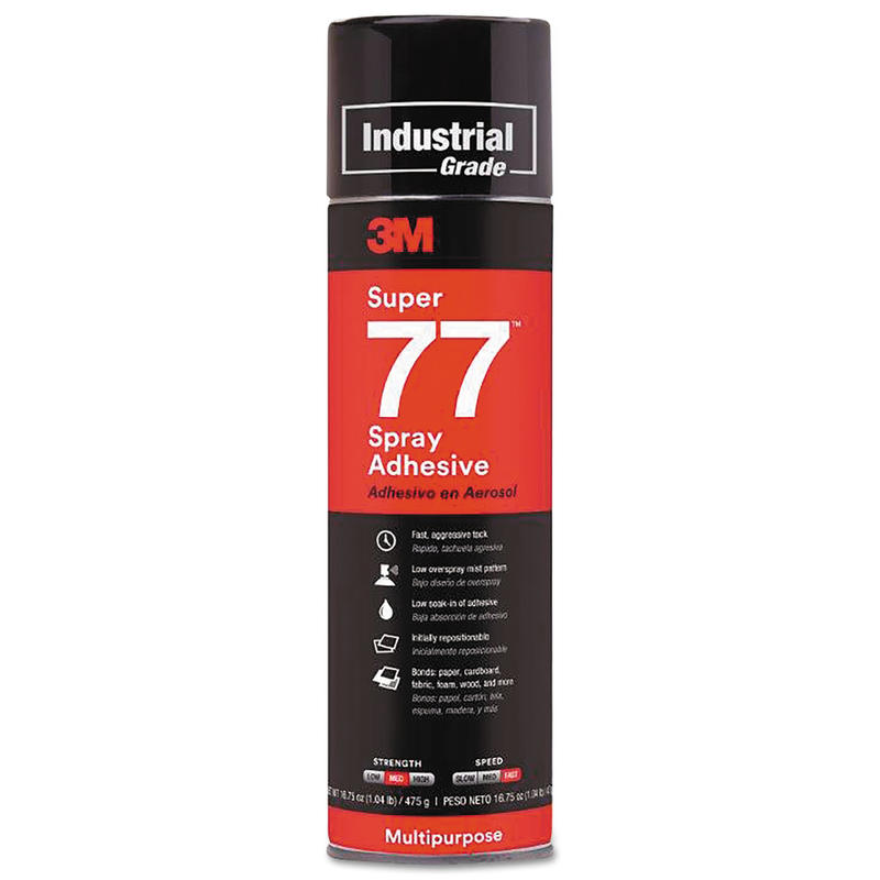 3M Super 77 CA Multi-Purpose Spray Adhesive, 16.75 Oz, Set Of 12 Cans MPN:021200-21210