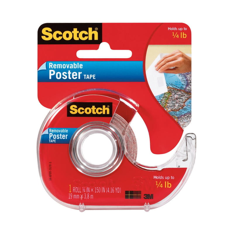Scotch Removable Poster Tape, 0.75 in x 150 in (1.9 cm x 3.8 m) MPN:109
