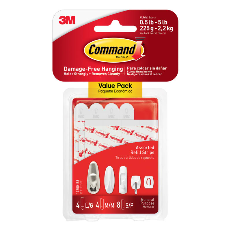 Command Mounting Strips, Damage-Free, Pack of 4 Pairs of Strips (Min Order Qty 16) MPN:17200CL