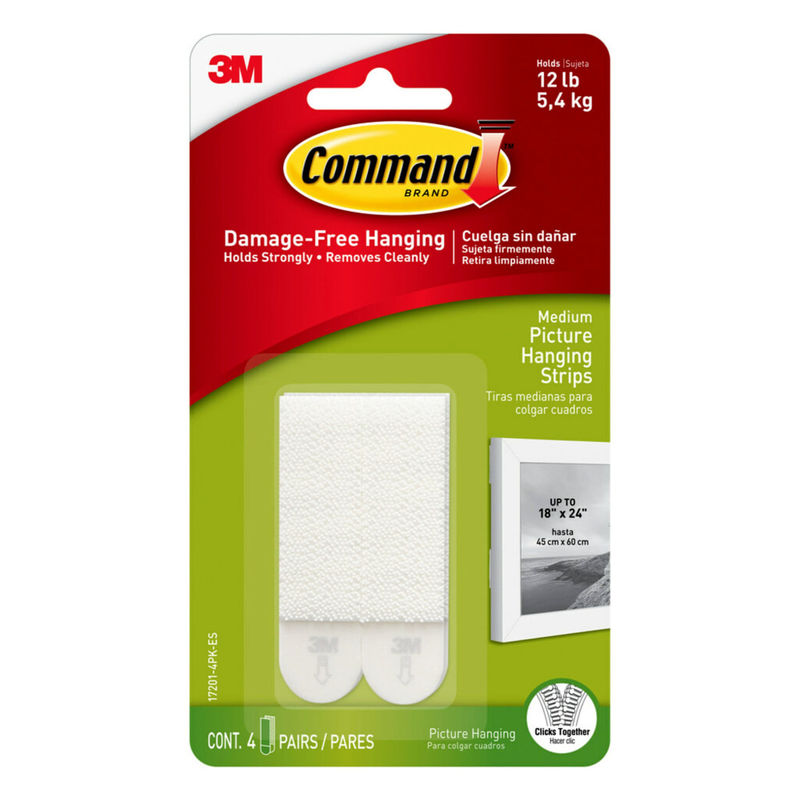 Command Medium Picture Hanging Strips, 172014PKES MPN:17201-4PK-ES