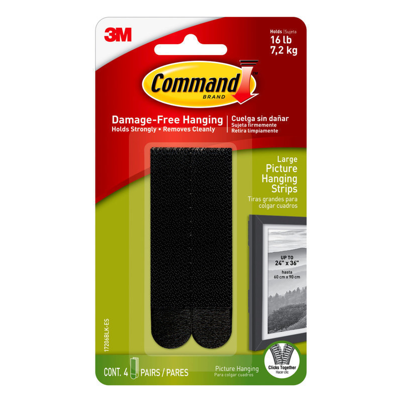 Command Large Black Picture Hanging Strips, 17206BLK MPN:17206BLK