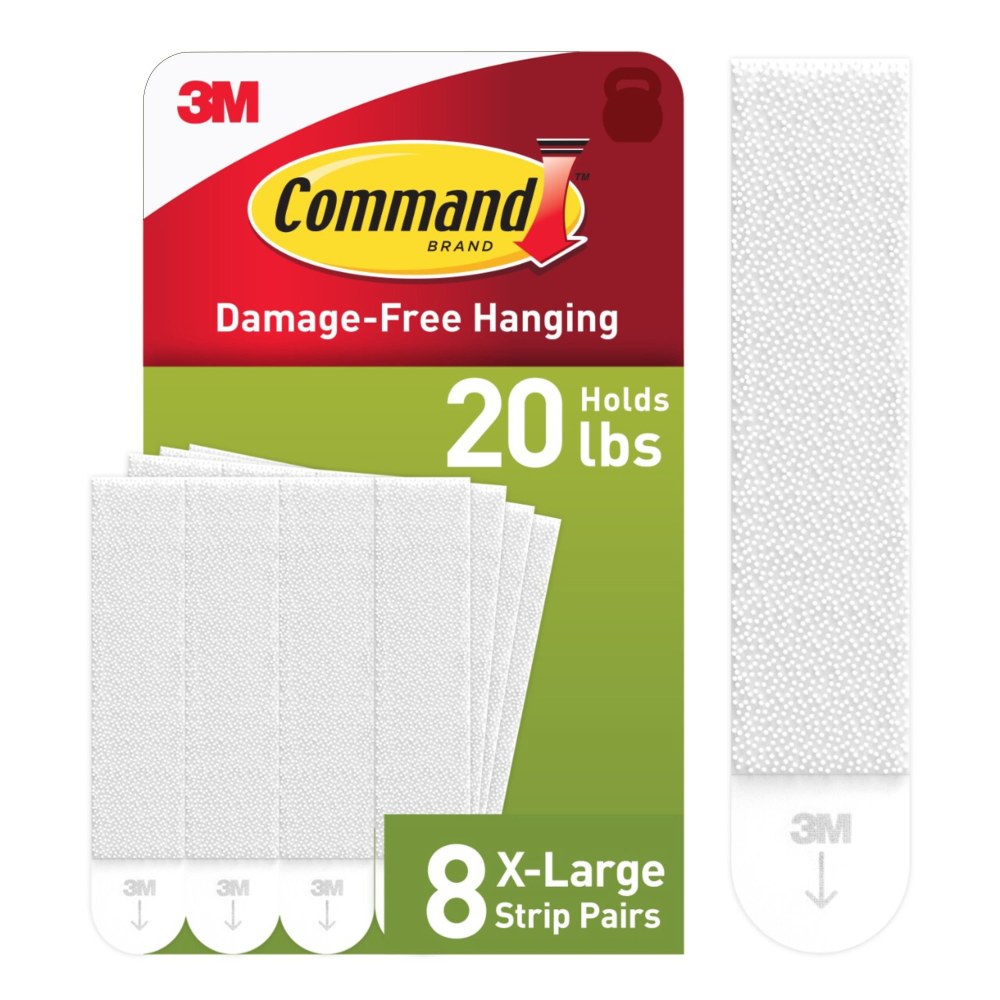 Command X-Large (20lb) Picture Hanging Strips, White, 8 Pairs (16 strips), 172178ES MPN:17217-8ES