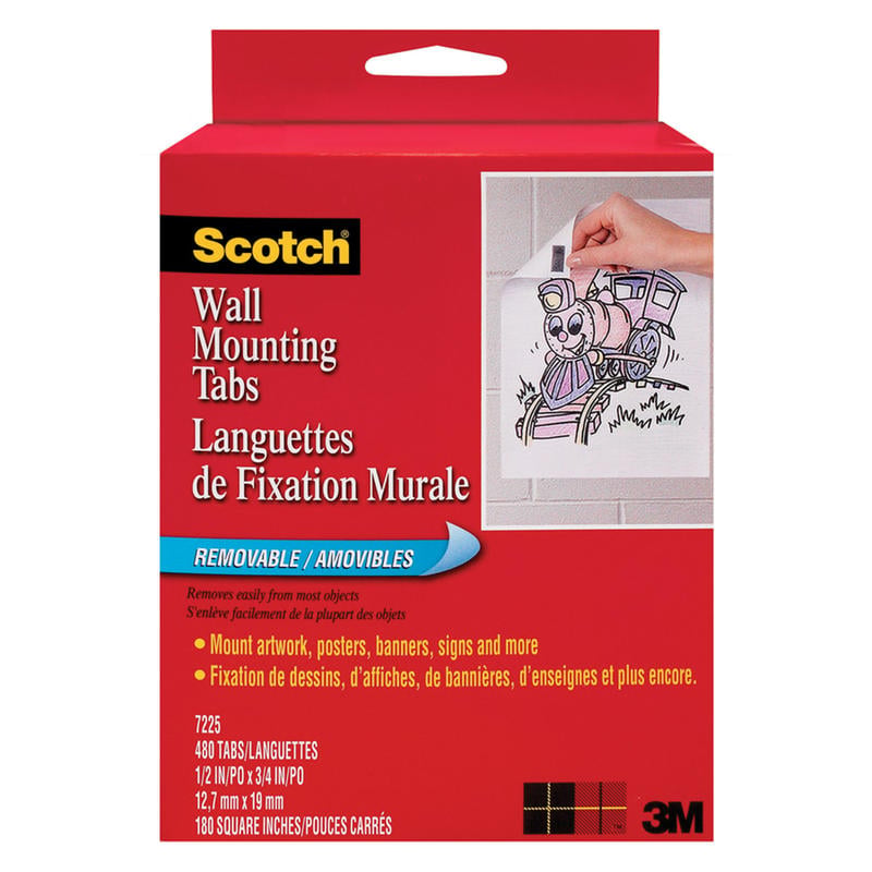 Scotch Removable Double-Sided Mounting Squares  0.45 in x 0.45 in (1.14 cm x 1.14 cm) 432/pk MPN:7225