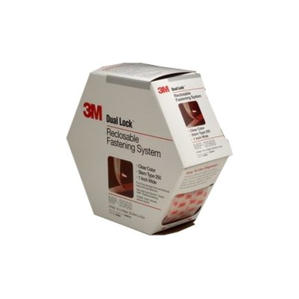 3M Dual Lock Reclosable Fastener Tape, MP-3560, 1in x 15ft, Clear MPN:MP3560