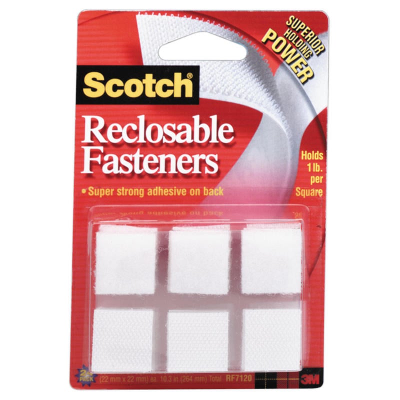 Scotch Indoor Fasteners, 7/8 in x 7/8 in (22 mm x 22 mm), RF7120X MPN:RF7120X