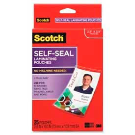 Scotch® Self-Sealing Laminating Pouches with Clips 4-1/16