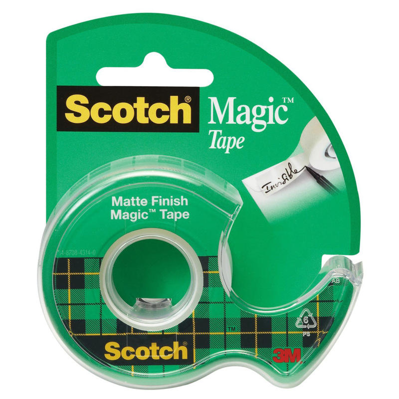 Scotch Magic Tape In Dispenser, 3/4in x 600in, Clear MPN:122