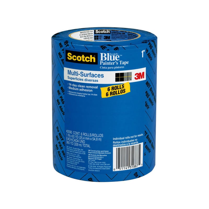 ScotchBlue Original Multi-Surface Painters Tape, 6 Tape Rolls, 0.94 in x 60 yd, 3in Core, Blue - 209024EVP MPN:2090-24EVP