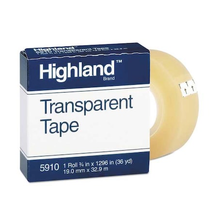 Transparent Tape, 0.75 in. W x 36 yd. L MPN:5910341296
