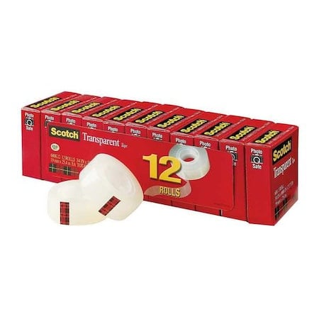 Office Tape, 83.3 ft, 3/4 in, 2.3 mil, PK12 MPN:600K12