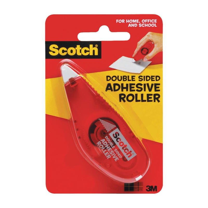 Scotch Double-Sided Adhesive Roller - Dispenser Included - Handheld Dispenser - 1 / Each - Clear MPN:6061