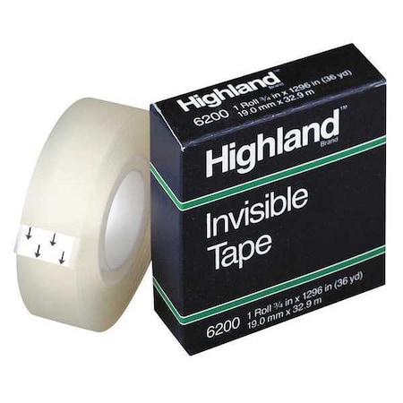 Invisible Tape, Mending, 0.75 in Wx36 yd L MPN:6200341296