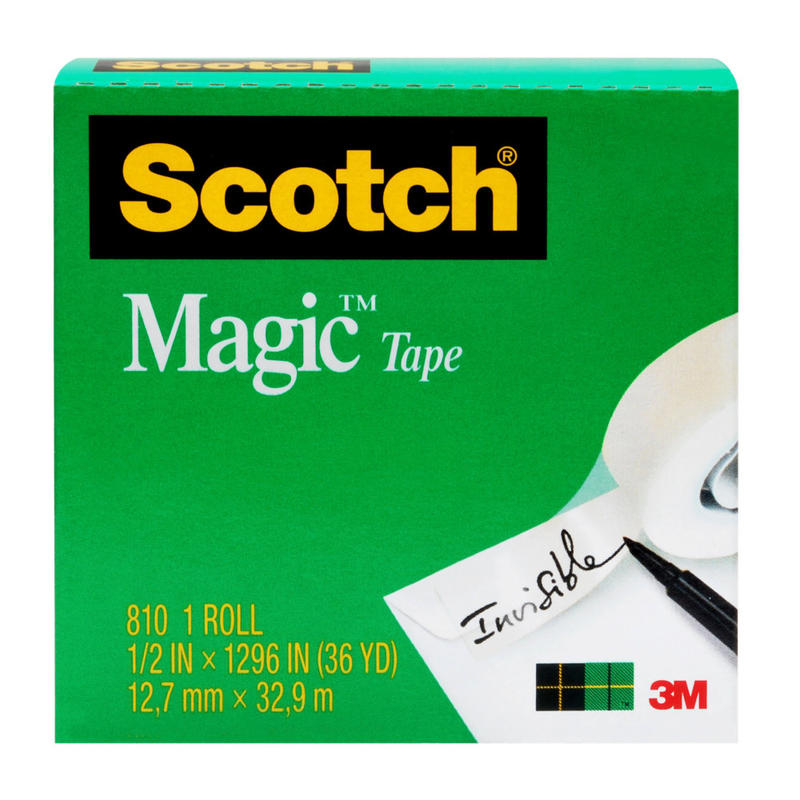 Scotch Magic 810 Tape, 1/2in x 1, 296in, Clear MPN:810-1/2X1296
