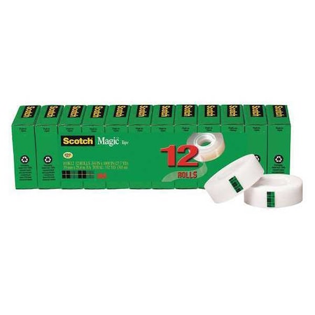 Magic Tape, 3/4 x1000 in., Clear, PK12 MPN:810K12