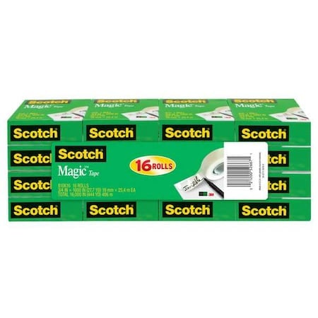 Office Tape, 83.3 ft, 3/4 in, 2.3 mil, PK16 MPN:810K16