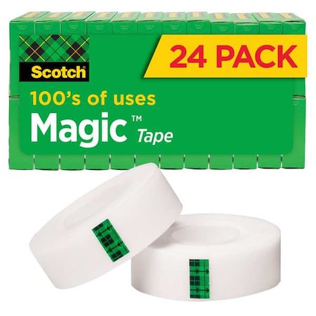 Office Tape, 83.3 ft, 3/4 in, 2.3 mil, PK24 MPN:810K24