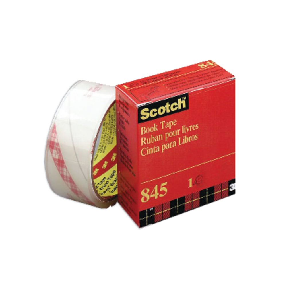 Scotch Book Tape, 2 in. x 540 in., 1 Tape Roll, Clear, School Supplies and College Essentials for Students and Teachers MPN:845-R2