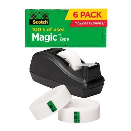 Office Tape, Transparent, 3/4x1000In, PK6 MPN:99826866