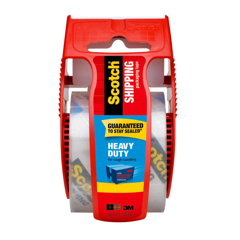 Scotch Heavy Duty Shipping Packing Tape, 1 Tape Roll with Dispenser, 1 7/8 in x 22.2 yd, 1.88in Core, Designed - 142 MPN:142