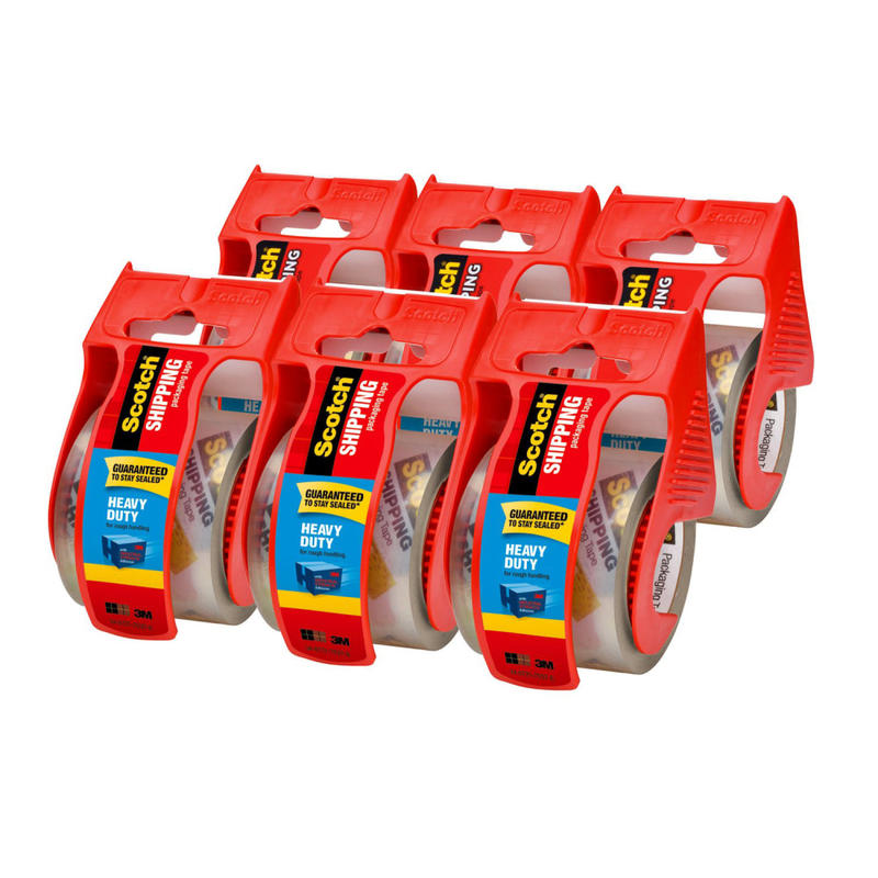 Scotch Heavy Duty Shipping Packing Tape, 6 Tape Rolls with Dispensers, 1 7/8 in x 22.2 yd, 1.5in Core, Designed - 1426 MPN:142-6