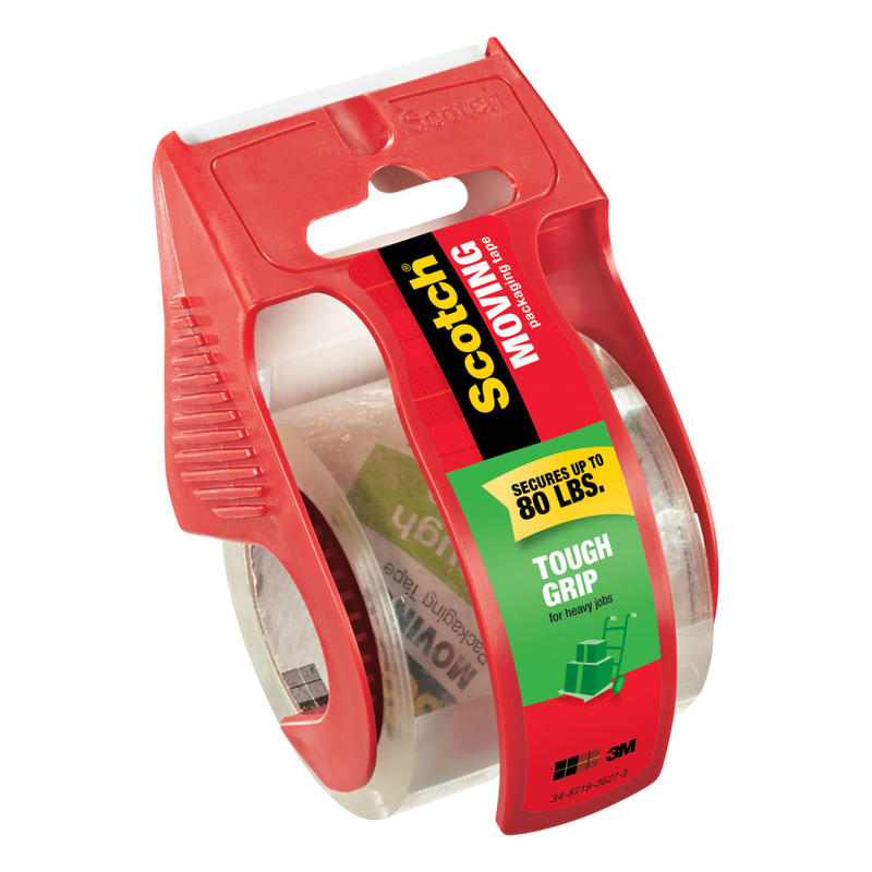 Scotch Tough Grip Moving Packing Tape With Dispenser, 1-7/8in x 22.2 Yd., Clear (Min Order Qty 17) MPN:150