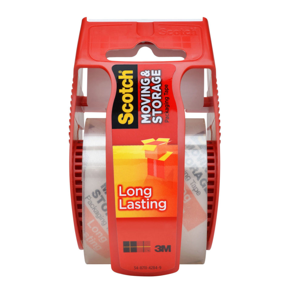 Scotch Long-Lasting Moving & Storage Tape With Refillable Dispenser, 2in x 22.2 Yd., Clear MPN:165