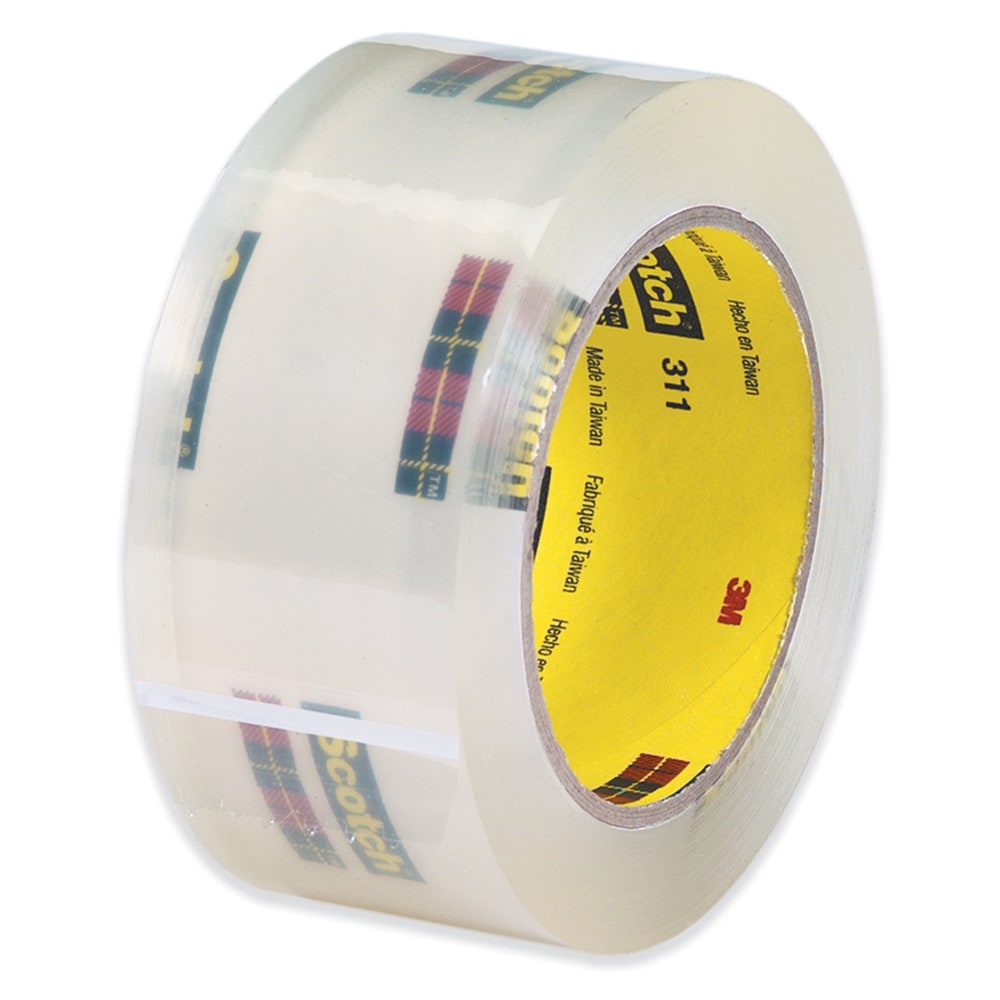 Scotch 311 Box Sealing Tape, 1 Tape Roll, 2 in x 110 yd, 3in Core, High Performance Sealing Tape, Clear MPN:311