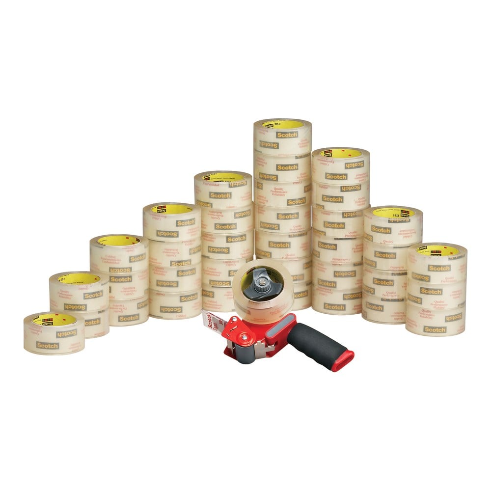 Scotch Commercial Grade Shipping Packing Tape, 36 Tape Rolls with 1 Dispenser, 1-7/8 in x 54.6 yd, 3in Core, Designed - 3750CS MPN:3750-CS