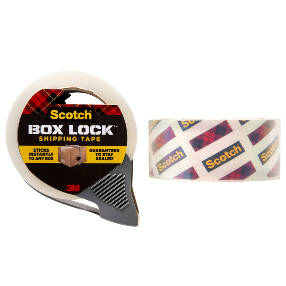 Scotch Box Lock Packing Tape, 1.88in x 54.6 yd, 2 Tape Rolls with Dispensers, Extreme Grip Box Packaging Tape for Shipping and Mailing MPN:3950-2-1RD