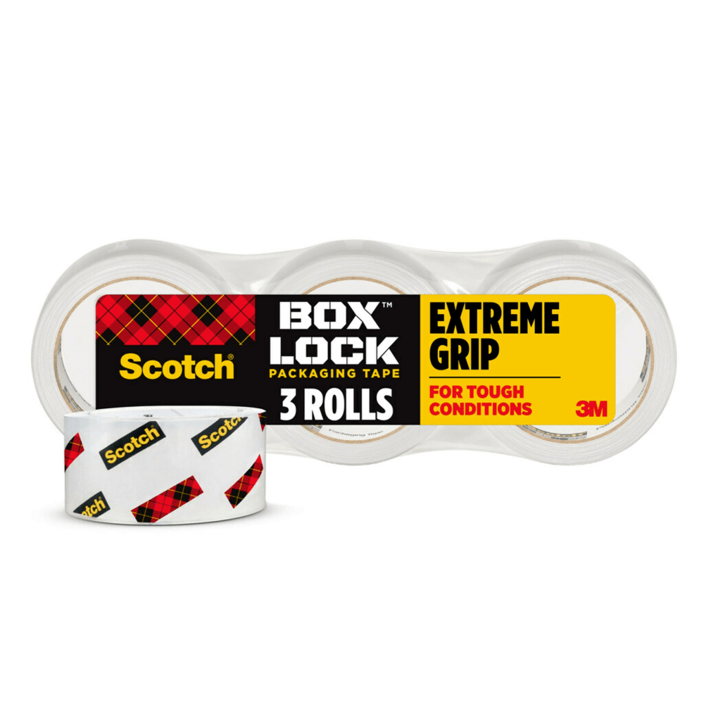Scotch 3950-3 Box Lock Packaging Tape, 1-15/16in x 54-5/8 Yd, Clear MPN:3950-3