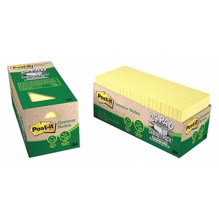 Post-It Notes, 3inx3in, Yellow MPN:654R-24CP-CY