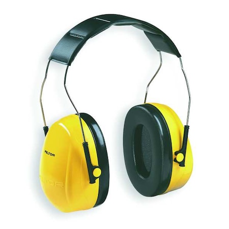 Peltor Optime 98 Over-the-Head Ear Muffs, Stainless Steel Headband, NRR 25 dB, Yellow MPN:08091