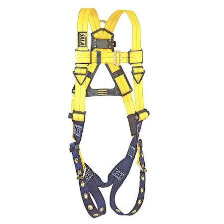 Delta Full Body Harness, Vest, 420 lb Wt Capacity, Mating Chest Strap, Steel Hardware, Yellow, S MPN:1101251