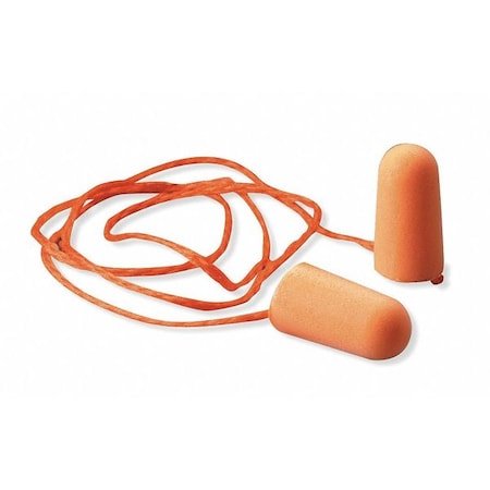 Foam Disposable Foam Ear Plugs, Bullet Shape, 29 dB, Orange, 100 PK MPN:1110